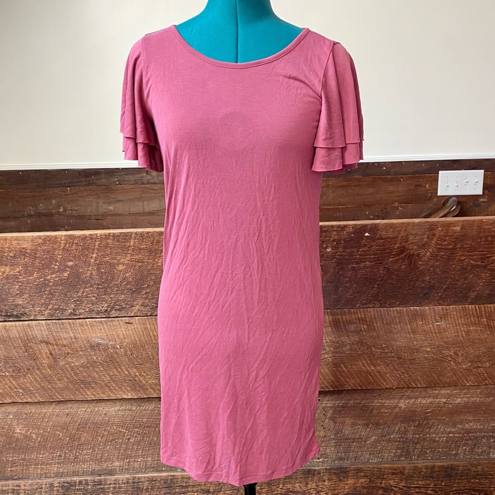Lucky Brand Flutter Sleeve T-Shirt Dress